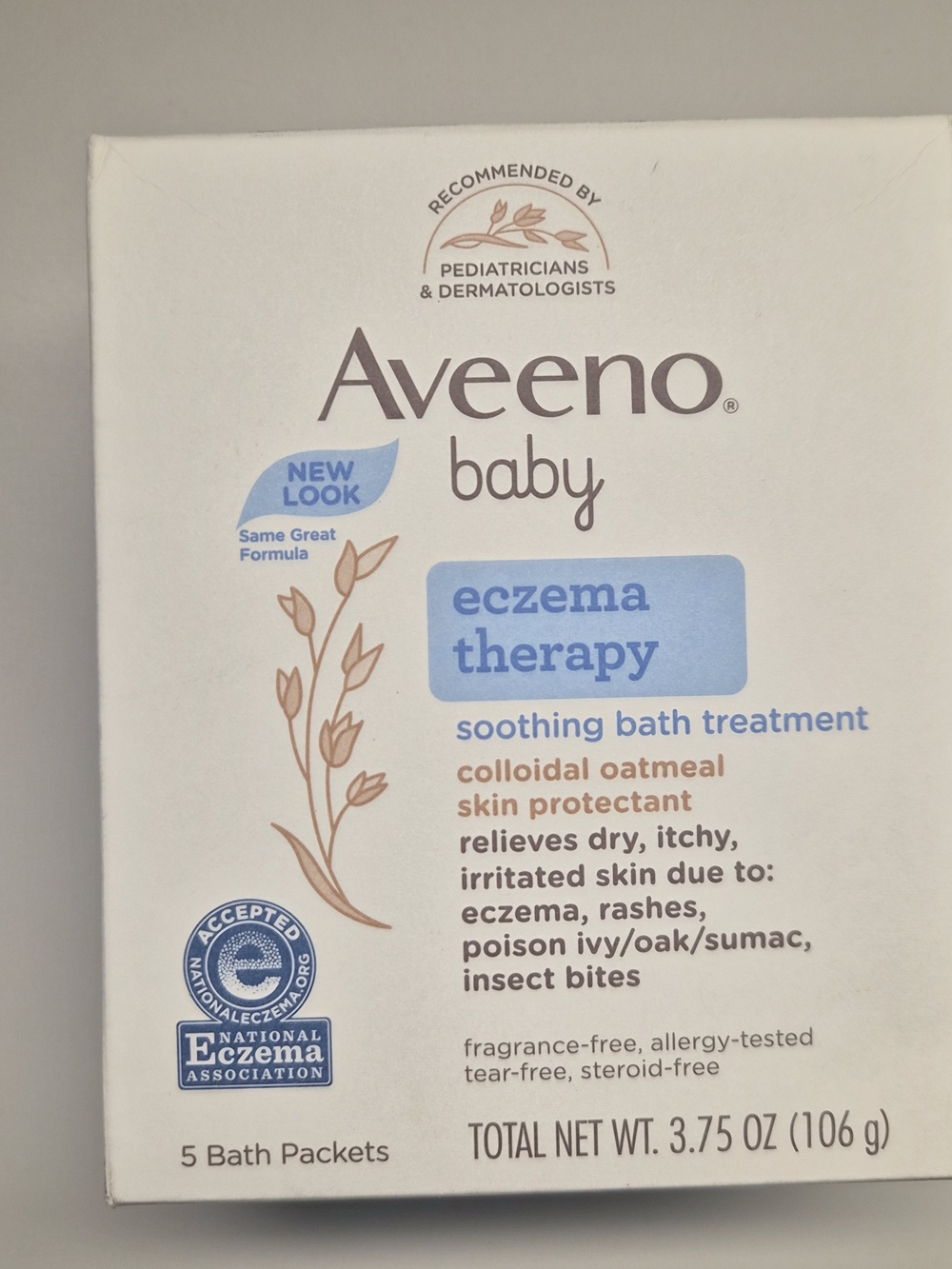 NEW Aveeno Baby Eczema Therapy Bath Treatment 5 Pack